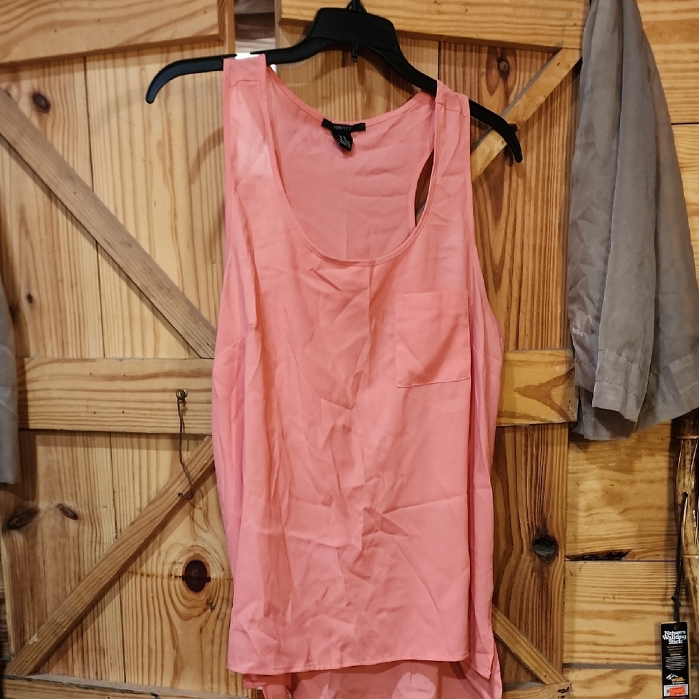 Forever 21 Pink Asymmetrical Sleeveless Tank Top